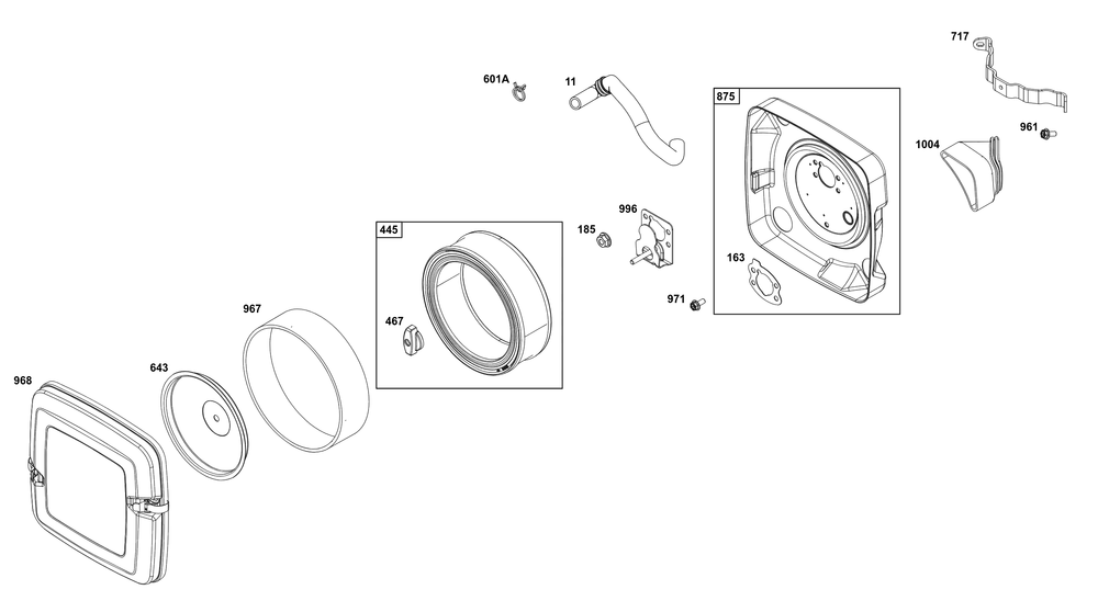 Air Cleaner Group Diagram and Parts List for 356777-0161-B5 200000 - 399999 Briggs and Stratton Engine